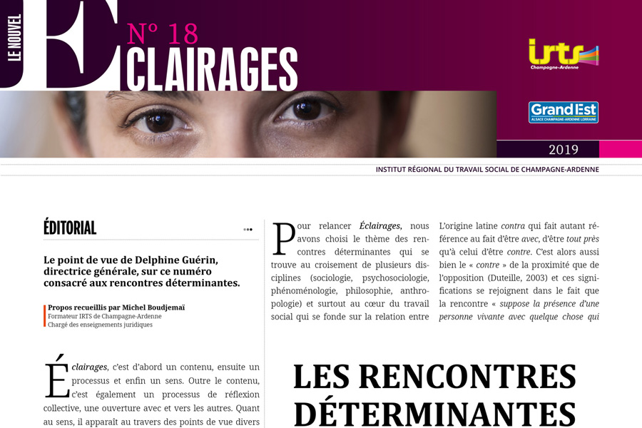 Le nouvel éclairages, revue de l'IRTS CA n°18 Les rencontres déterminantes